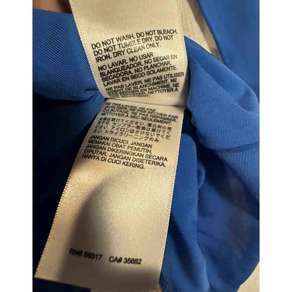 NWT New Bebe Y2K 2000s Blue Long‎ Sleeved Pleated Fitted Bodysuit Small - Picture 5 of 10